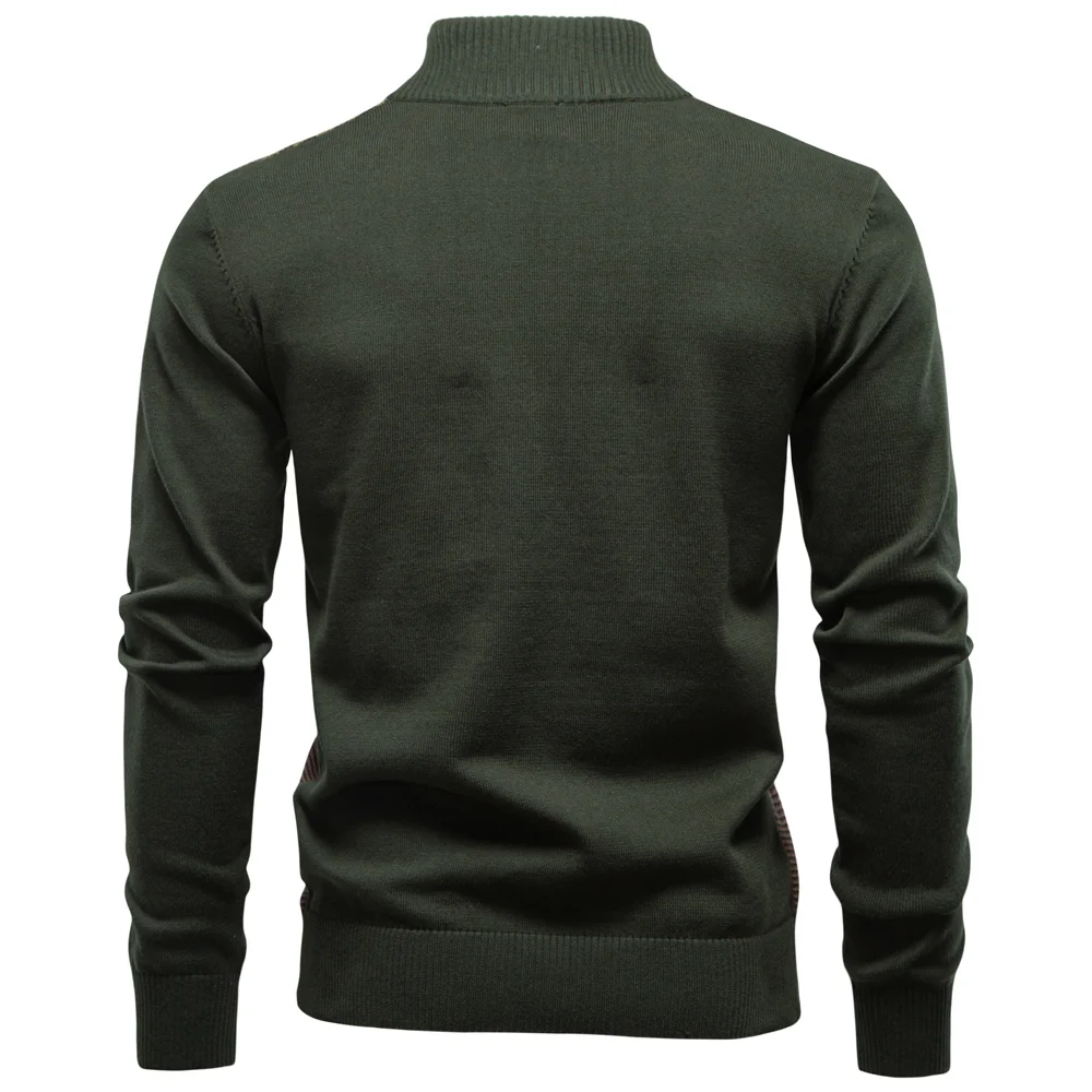 AIOPESON Men's Striped Sweater Solid Color Knit Pullover Warm Luxury Cotton Autumn Winter Casual Turtleneck Mens Sweaters