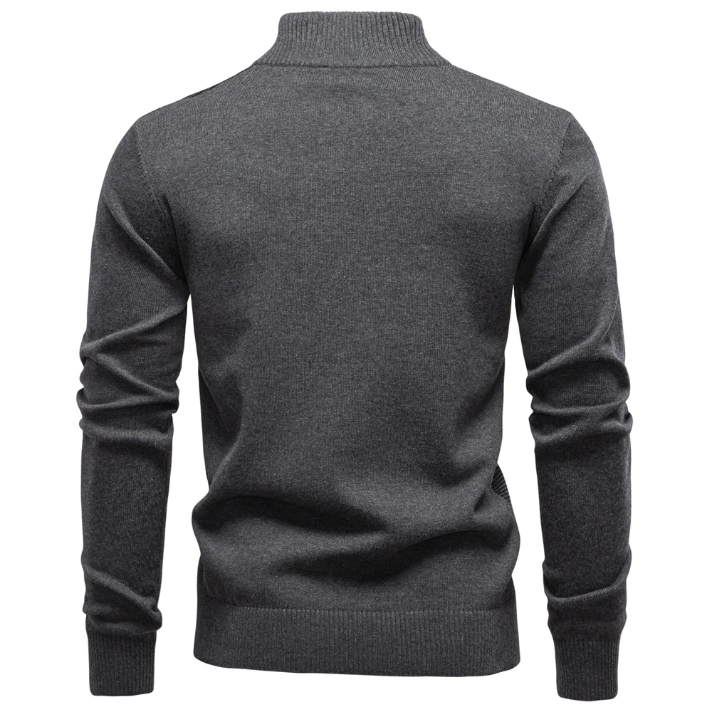 AIOPESON Men's Striped Sweater Solid Color Knit Pullover Warm Luxury Cotton Autumn Winter Casual Turtleneck Mens Sweaters