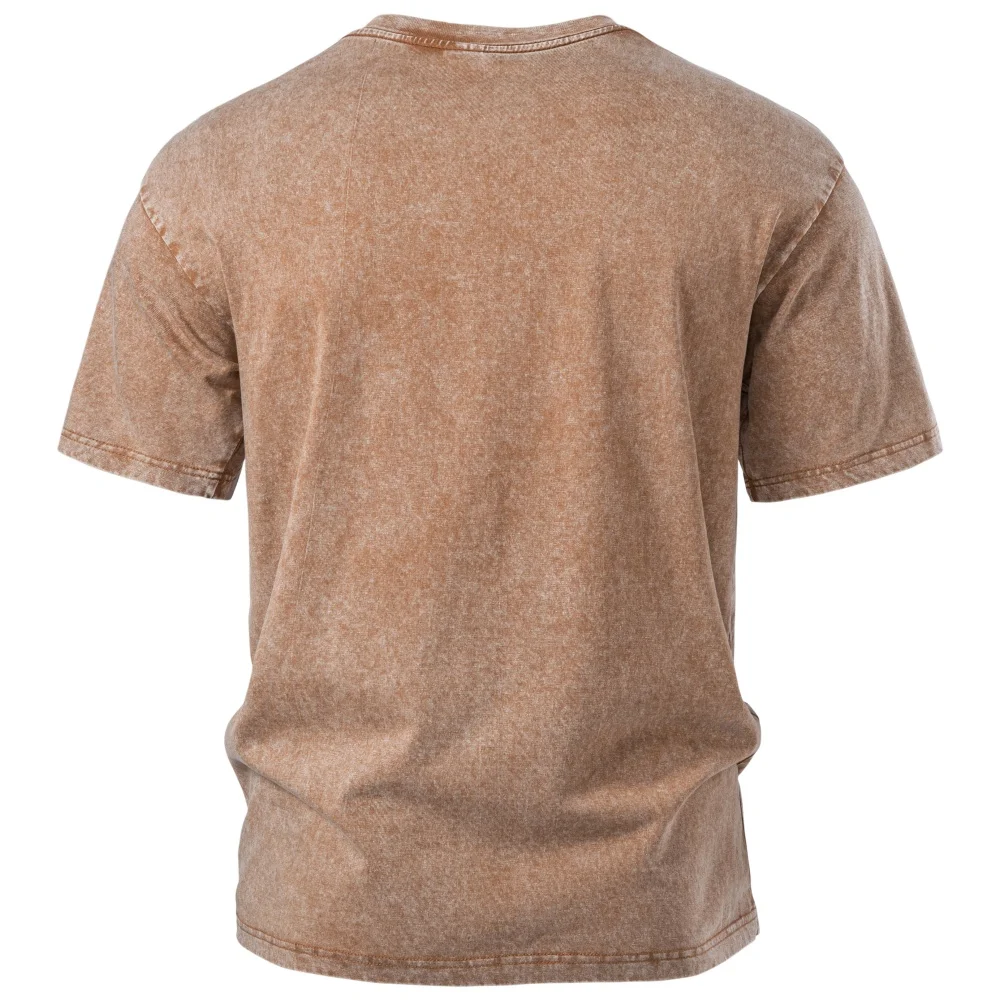 AIOPESON Men's 100% Cotton Washed T Shirt Vintage Acid Wash Short Sleeve Crew Neck Casual Summer Tee Tops