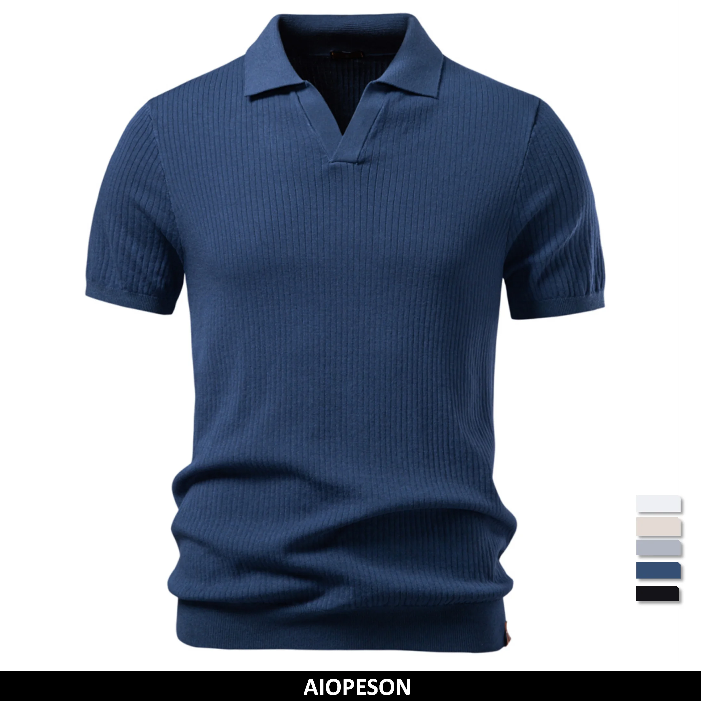 AIOPESON Old Money Polo Shirt Men’s Solid Color Classic Breathable Elegant Casual Luxury Polo Shirts for Men