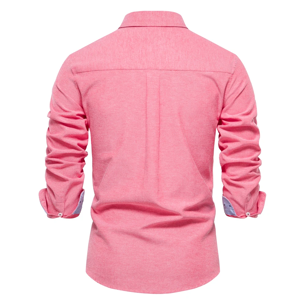AIOPESON 2023 New Autumn Cotton Men's Oxford Shirt Long Sleeve Button Down Social Business Casual Shirts for Men
