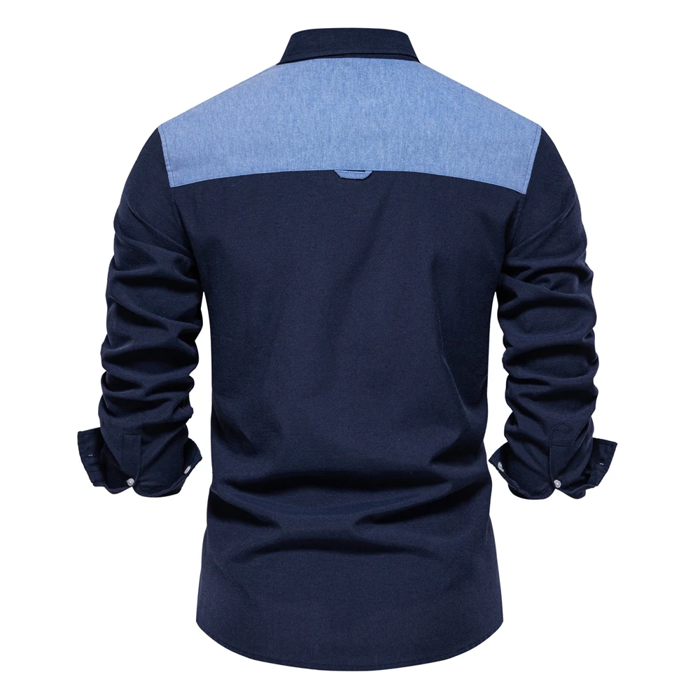 AIOPESON 2023 New Autumn Cotton Men's Oxford Shirt Long Sleeve Button Down Social Business Casual Shirts for Men