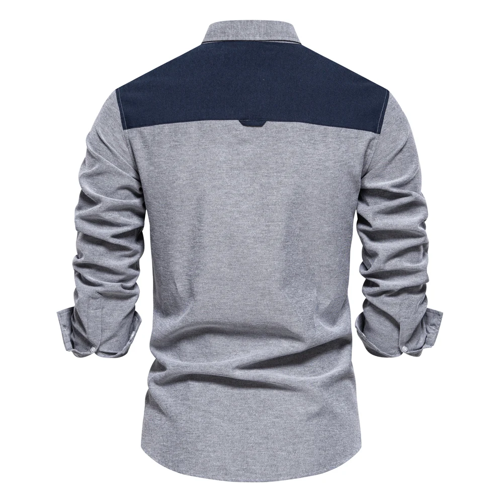 AIOPESON 2023 New Autumn Cotton Men's Oxford Shirt Long Sleeve Button Down Social Business Casual Shirts for Men