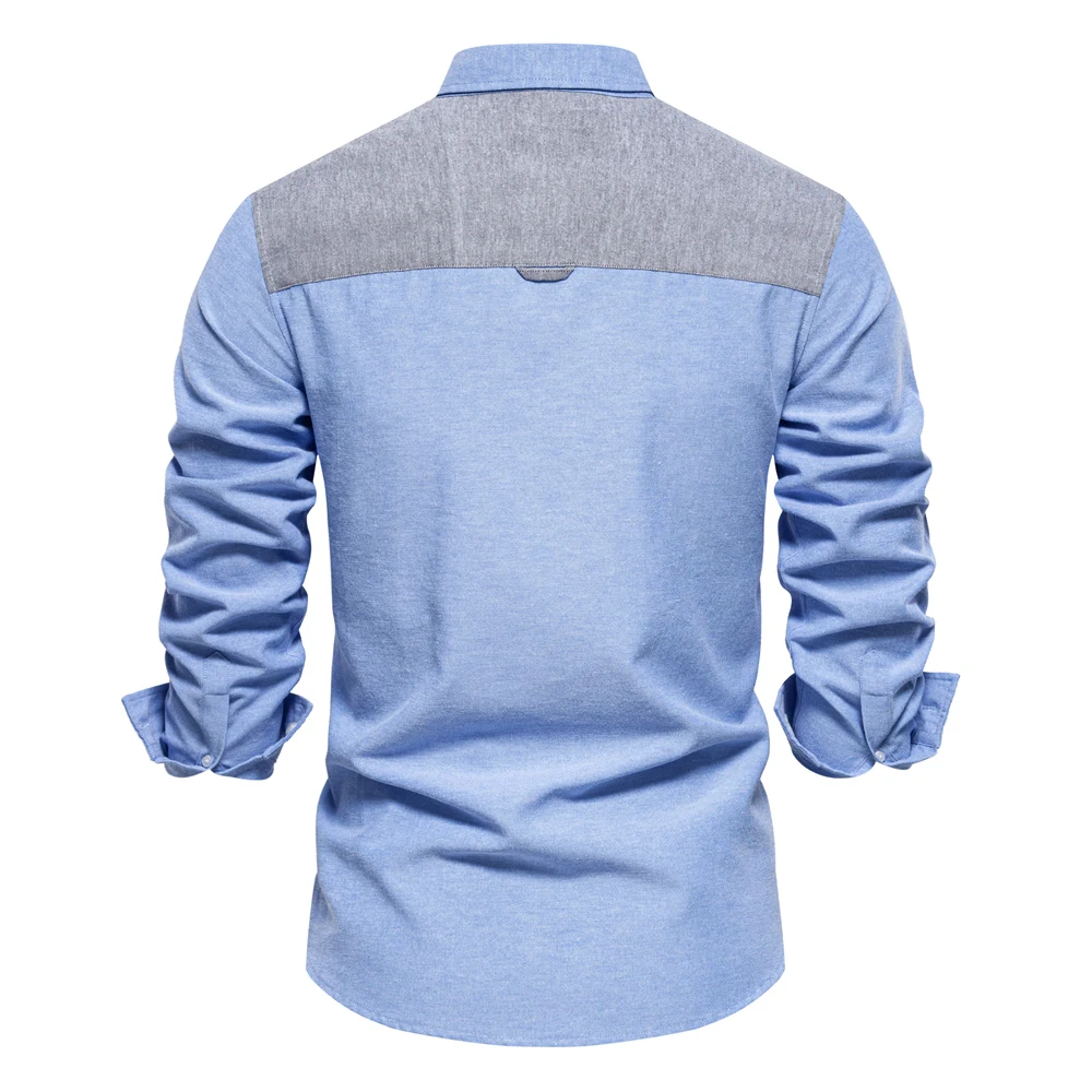 AIOPESON 2023 New Autumn Cotton Men's Oxford Shirt Long Sleeve Button Down Social Business Casual Shirts for Men