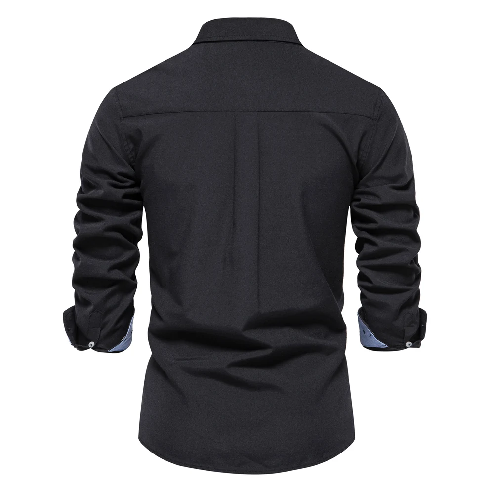 AIOPESON 2023 New Autumn Cotton Men's Oxford Shirt Long Sleeve Button Down Social Business Casual Shirts for Men