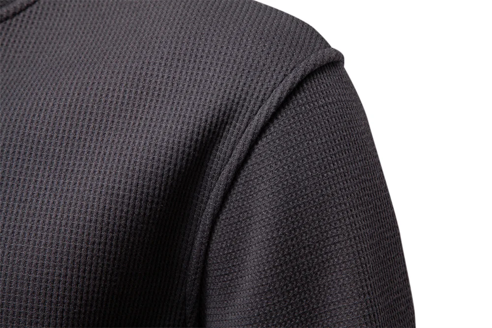 AIOPESON Men's High Quality Sweatshirt Solid Color Button Down Placket Winter Warm Fleece Lined Casual Pullover Mens Sweatshirts