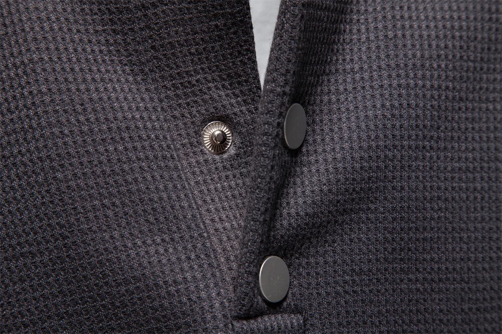 AIOPESON Men's High Quality Sweatshirt Solid Color Button Down Placket Winter Warm Fleece Lined Casual Pullover Mens Sweatshirts