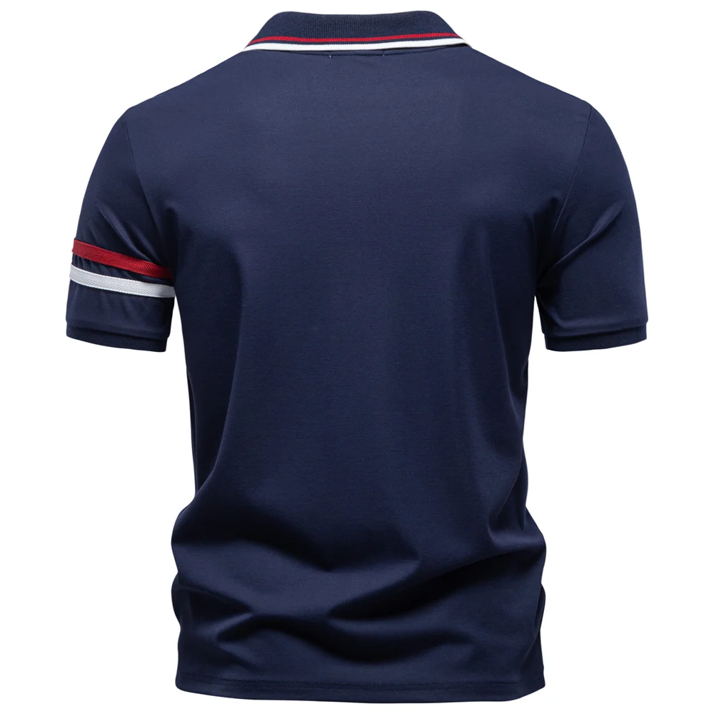 AIOPESON Men's Lightweight Breathable Polo Shirt Solid Color Half Zipper Collar Casual Summer Fashion Top