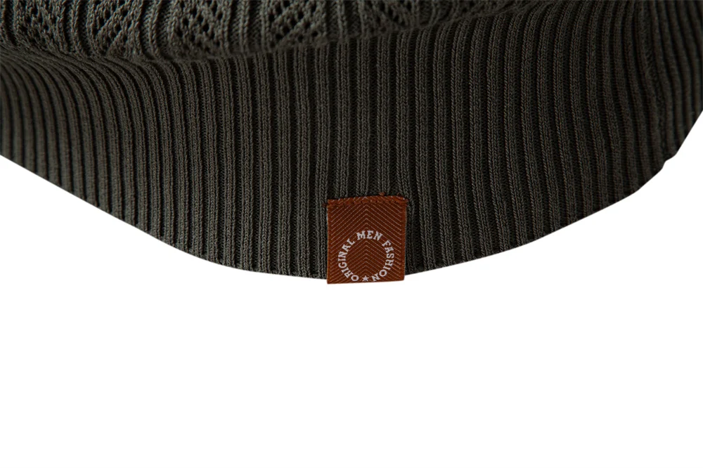 AIOPESON Premium Solid Color Polo Men Slim Fit Zip Long Sleeve Luxury Textured Fabric Business Casual Mens Sweatshirt