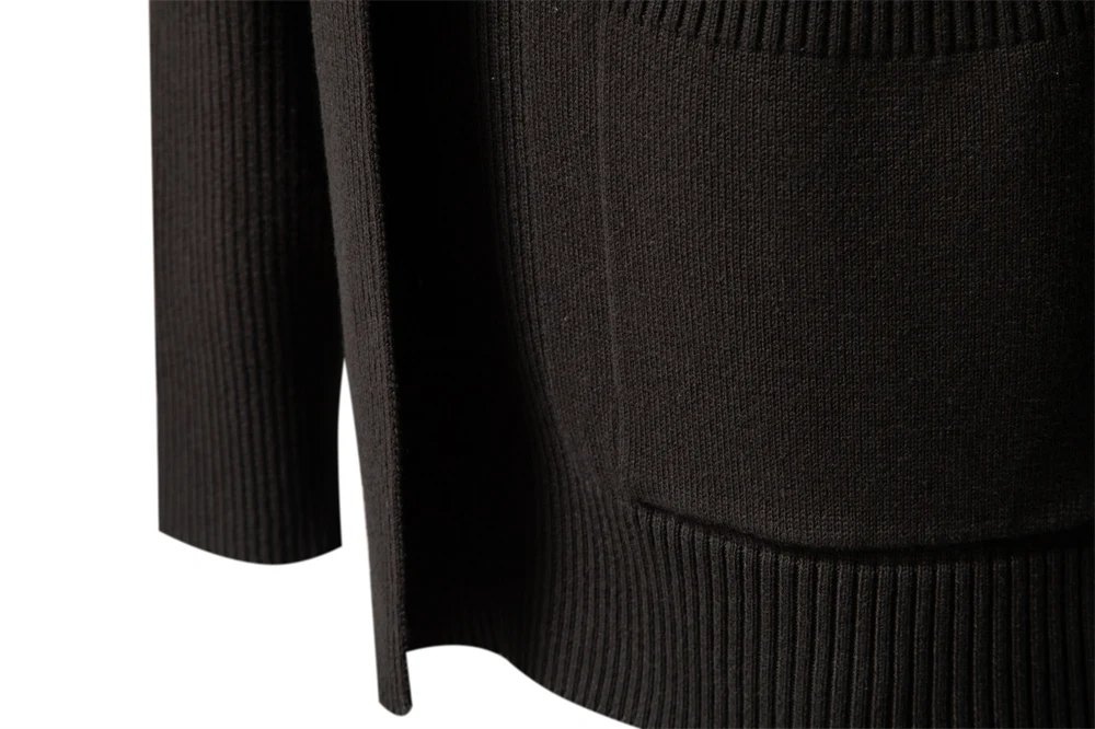 2023 New Winter Cotton Cardigan for Men Quality Mens Sweater Fashion Turn Down Collar Knitted Sweaters for Men