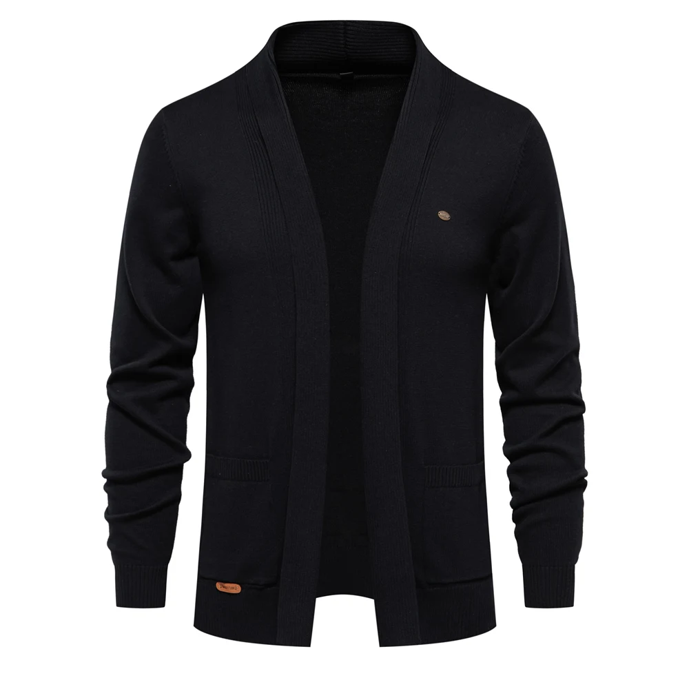 2023 New Winter Cotton Cardigan for Men Quality Mens Sweater Fashion Turn Down Collar Knitted Sweaters for Men