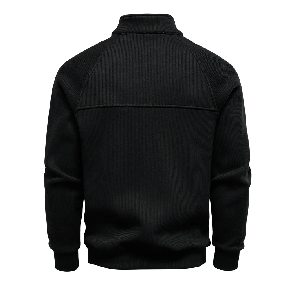 AIOPESON Brand Men Winter Thermal Sweater Cotton Zipper Slim Fit Thermal Underlayer Top Luxury Soft Shell Pullover Sweatshirt