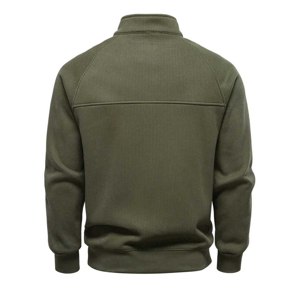 AIOPESON Brand Men Winter Thermal Sweater Cotton Zipper Slim Fit Thermal Underlayer Top Luxury Soft Shell Pullover Sweatshirt