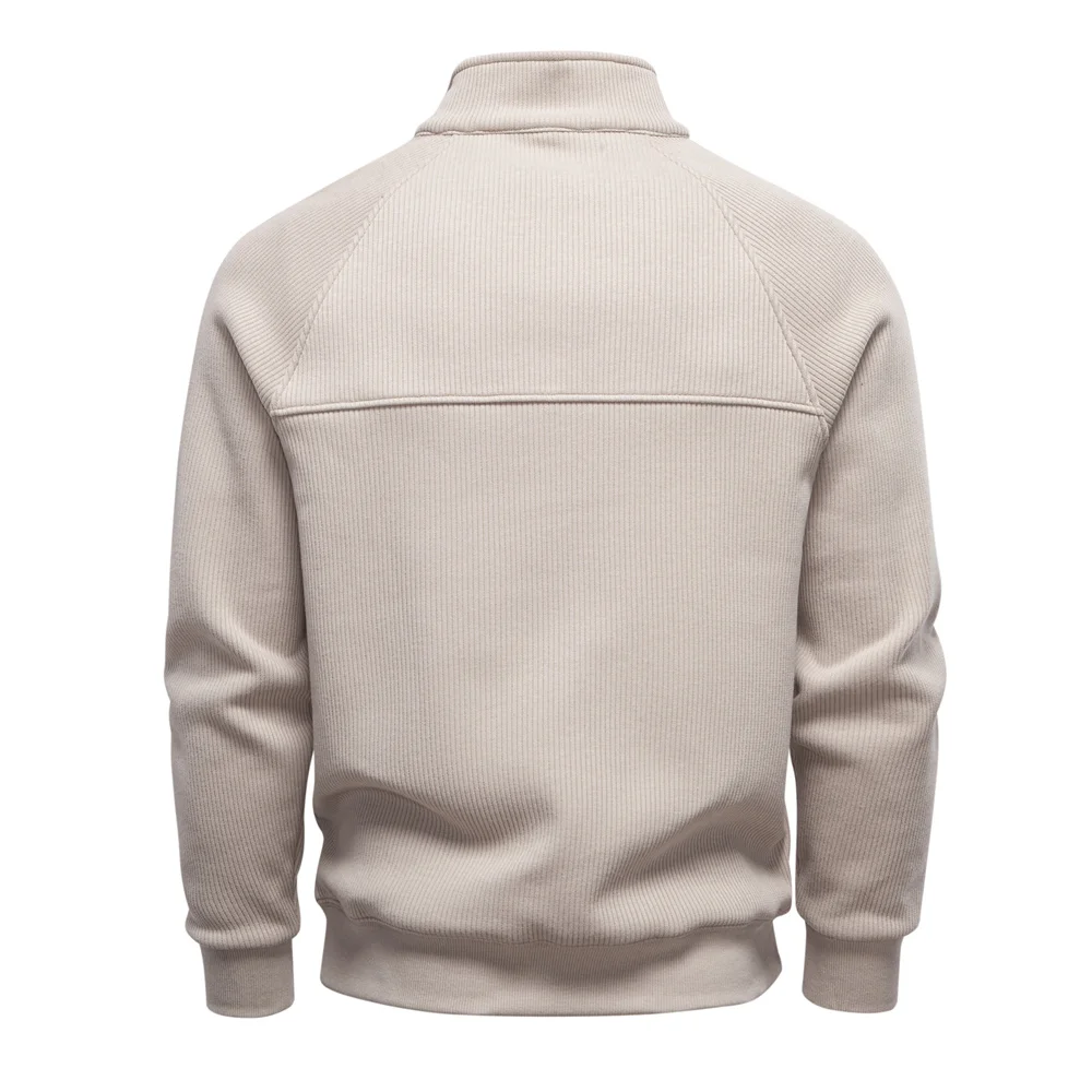 AIOPESON Brand Men Winter Thermal Sweater Cotton Zipper Slim Fit Thermal Underlayer Top Luxury Soft Shell Pullover Sweatshirt