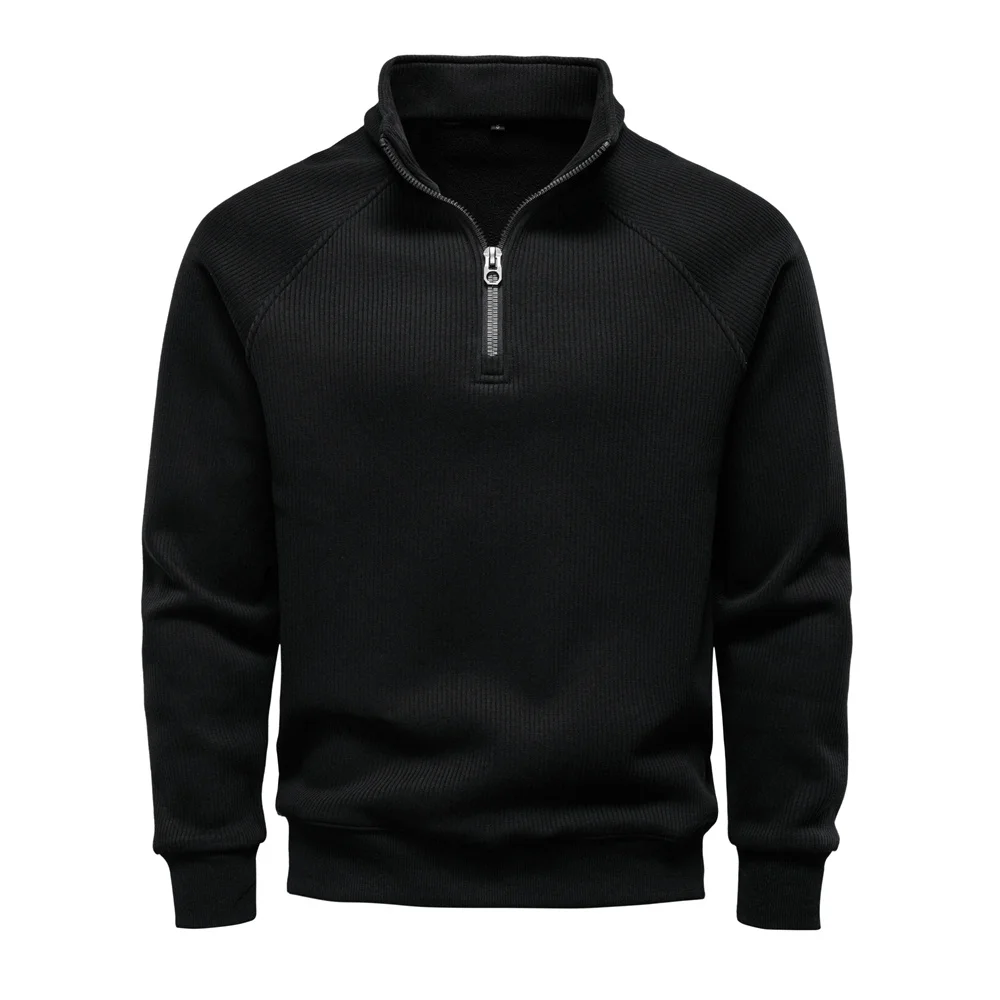 AIOPESON Brand Men Winter Thermal Sweater Cotton Zipper Slim Fit Thermal Underlayer Top Luxury Soft Shell Pullover Sweatshirt