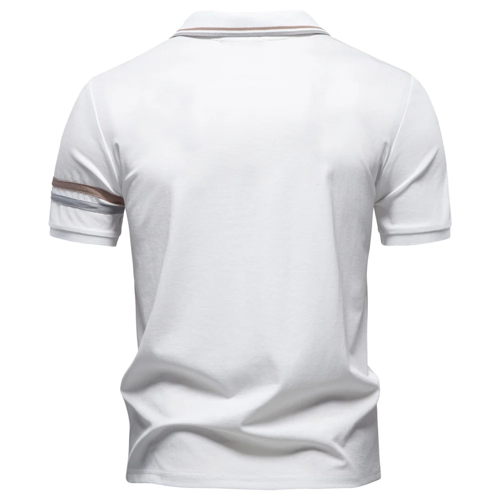 AIOPESON Men's Polo Shirts Half Zipper Collar Solid Color Lightweight Breathable Casual Polo Shirt for Men Summer Fashion Top