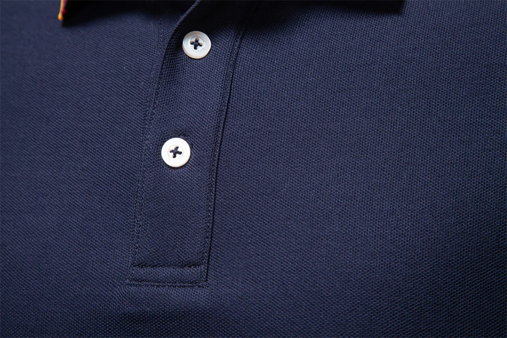 AIOPESON 2025 New Men's Mock Neck Polo Shirts for Men Cotton Solid Color Long Sleeve Polo Desinger Social Luxury Touch Male