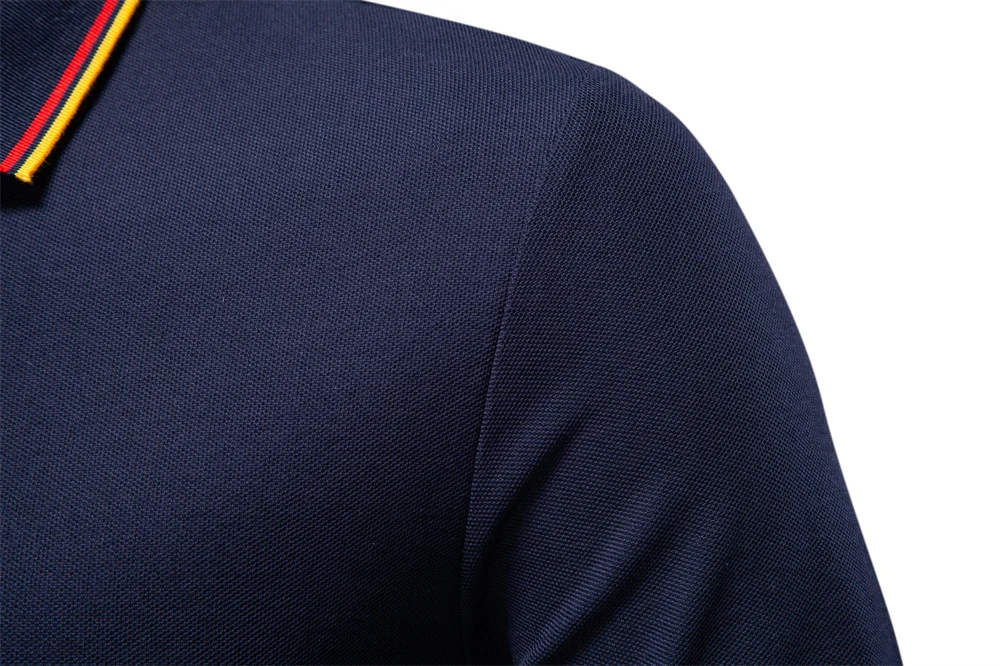 AIOPESON 2025 New Men's Mock Neck Polo Shirts for Men Cotton Solid Color Long Sleeve Polo Desinger Social Luxury Touch Male
