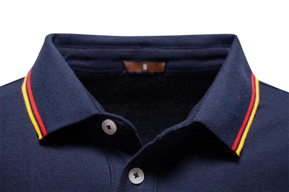 AIOPESON 2025 New Men's Mock Neck Polo Shirts for Men Cotton Solid Color Long Sleeve Polo Desinger Social Luxury Touch Male