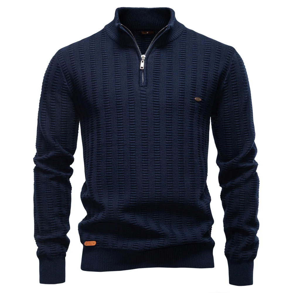 AIOPESON Luxury Striped Pullover Men Old Money Style Cotton Knitwear Thick Warm Crew Neck Winter Social Sweater Male
